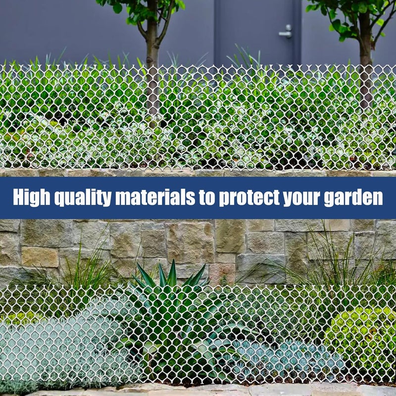 Moyios White Plastic Chicken Wire mesh 15.7IN x 33FT,Plastic Chicken Wire Fencing,Poultry Netting,Plastic mesh for Garden,Balcony Fence,Chicken Wire Frame for Crafts, Floral Mesh.with 100 Ties - Image 4